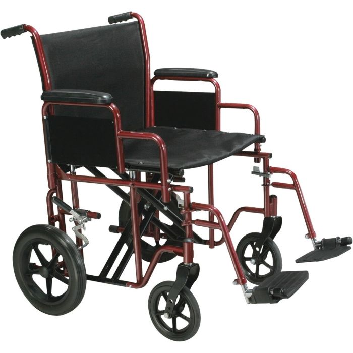 Heavy Duty Steel Transport Chair in Red Heavy Duty Steel Transport Chair in Red
